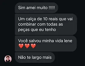 Um feedback de um cliente via mensageiro 2